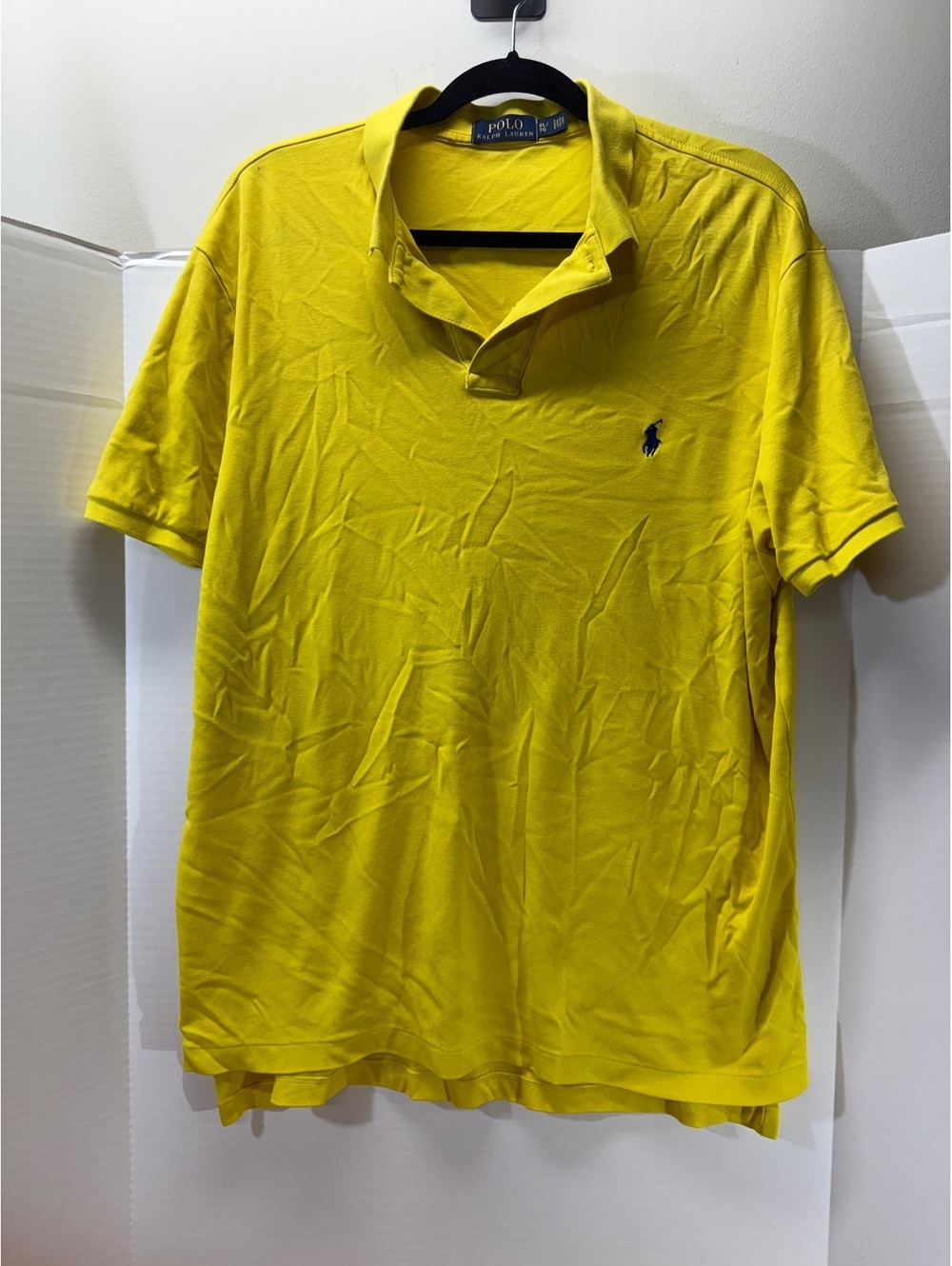 Polo Ralph Lauren Mens XL Yellow Polo Shirt Custom Slim Fit Cotton